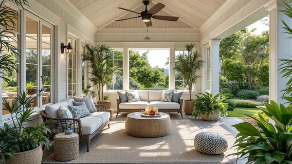 Coastal Sunroom interior design