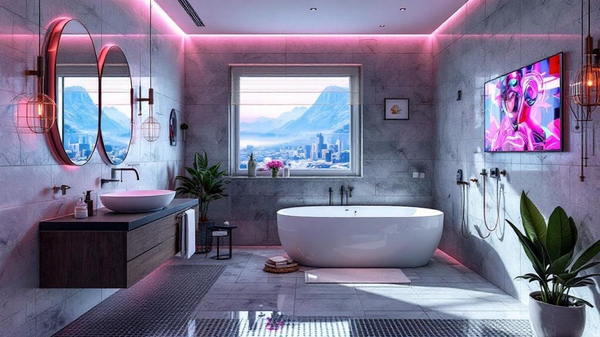 Cyberpunk Bathroom interior design