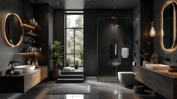 Dark Academia Bathroom interior design