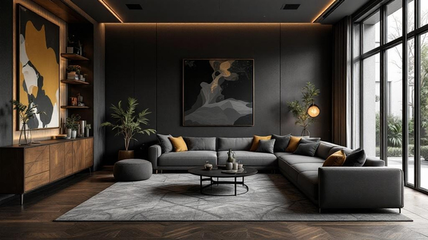 Dark Academia Living Room interior design