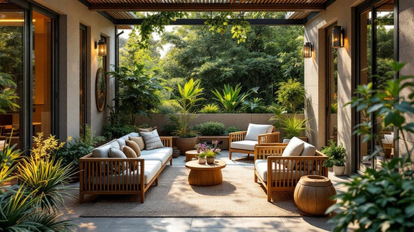 Earthy Organic Balcony interior design