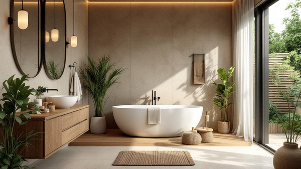 Earthy Organic Bathroom interior design