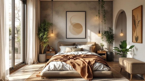 Earthy Organic Bedroom interior design
