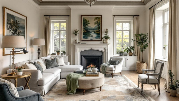 English Country Living Room interior design