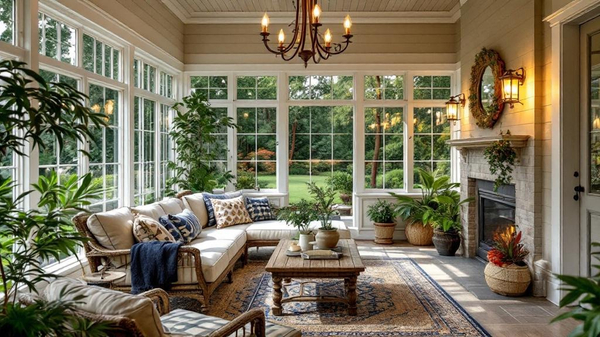 English Country Sunroom interior design