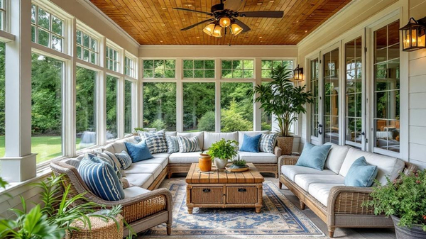 Farmhouse Sunroom interior design