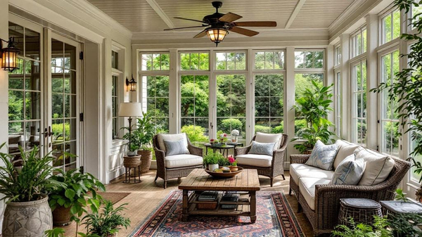 French Country Sunroom interior design