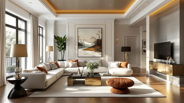 Hollywood Regency Living Room interior design