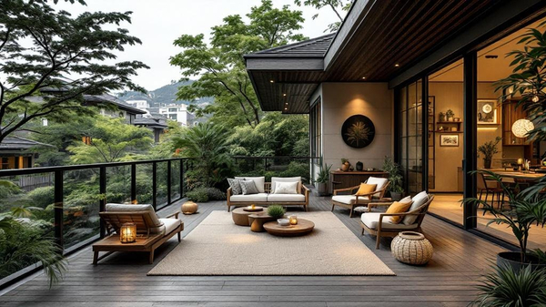 Japanese Zen Balcony interior design