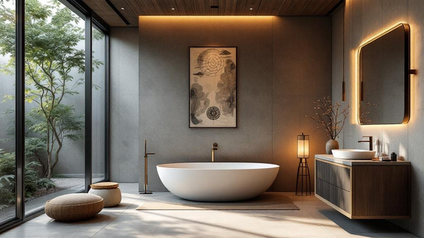 Japanese Zen Bathroom interior design