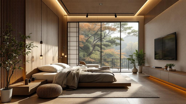 Japanese Zen Bedroom interior design