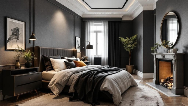 Moody Luxe Bedroom interior design