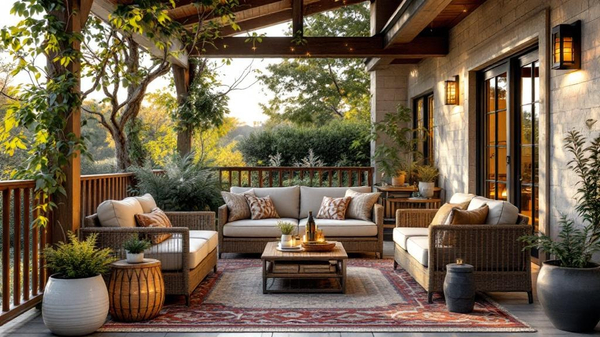 Rustic Balcony interior design