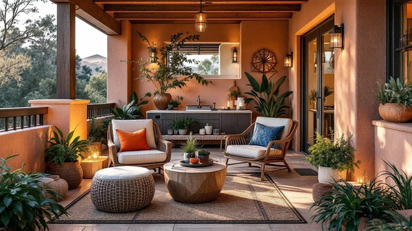 Southwestern Balcony interior design