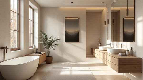 Warm Minimalism Bathroom interior design