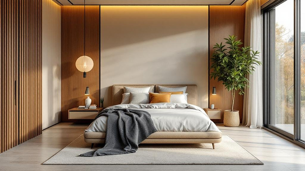 Warm Minimalism Bedroom interior design
