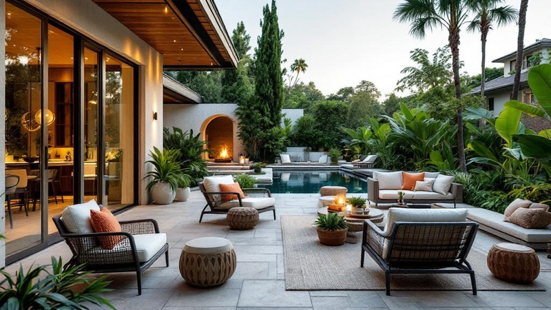Tropical Outdoor Patio interior design example
